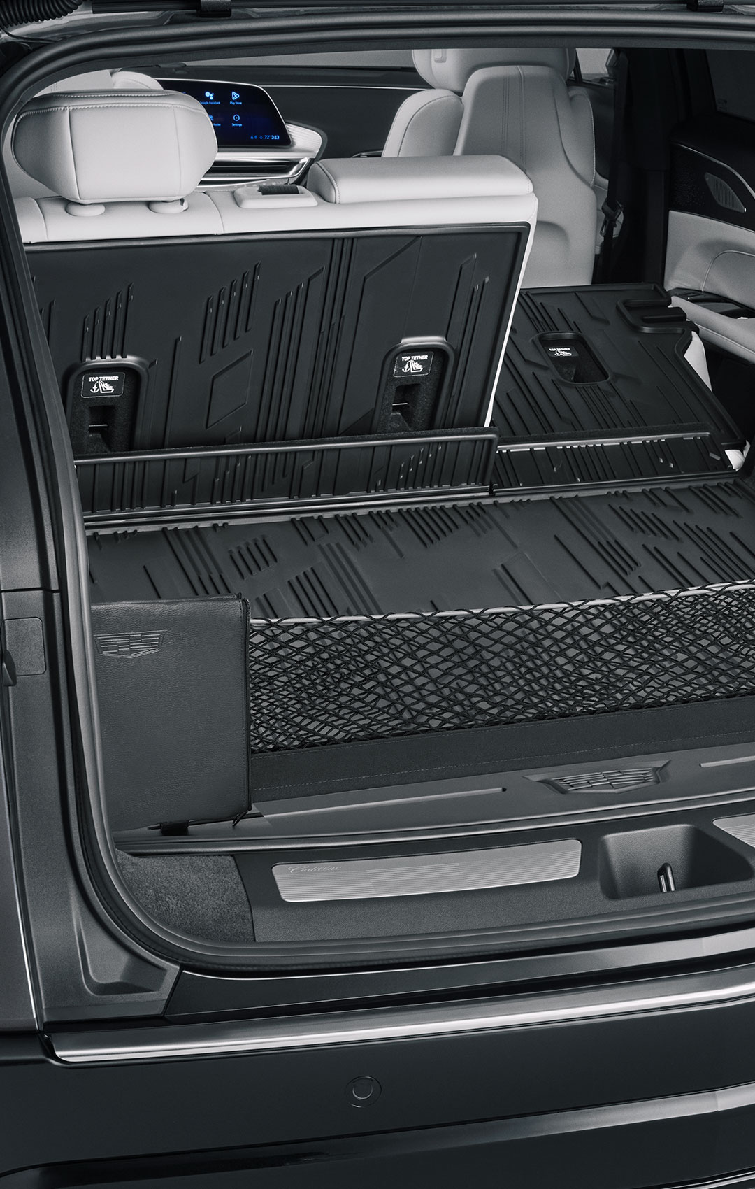 Red de carga vertical con logotipo para tu camioneta eléctrica de lujo, Cadillac Lyriq